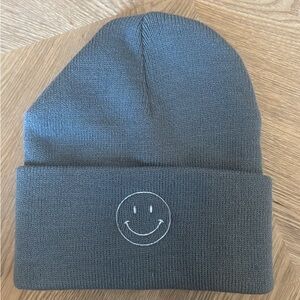 Gray Smiley Face Beanie